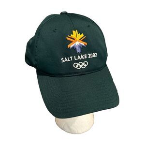 Salt Lake City Utah 2002 Olympics olympic rings Green Adjustable official hat